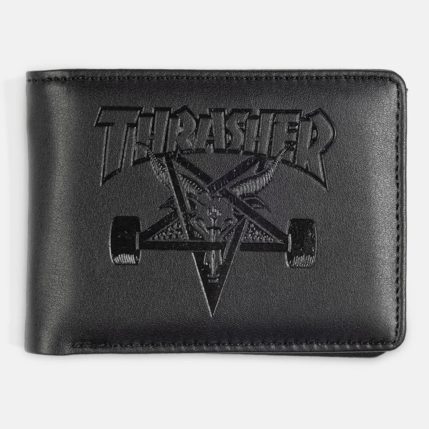 THRASHER SKATE GOAT LEATHER WALLET BLACK