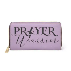 Uniquely You Womens Wallet - Zip Purse / Light Purple & Black Prayer Warrior