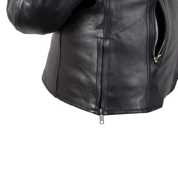 Xelement XS6332 'Road Queen' Ladies Black Cowhide Leather Jacket